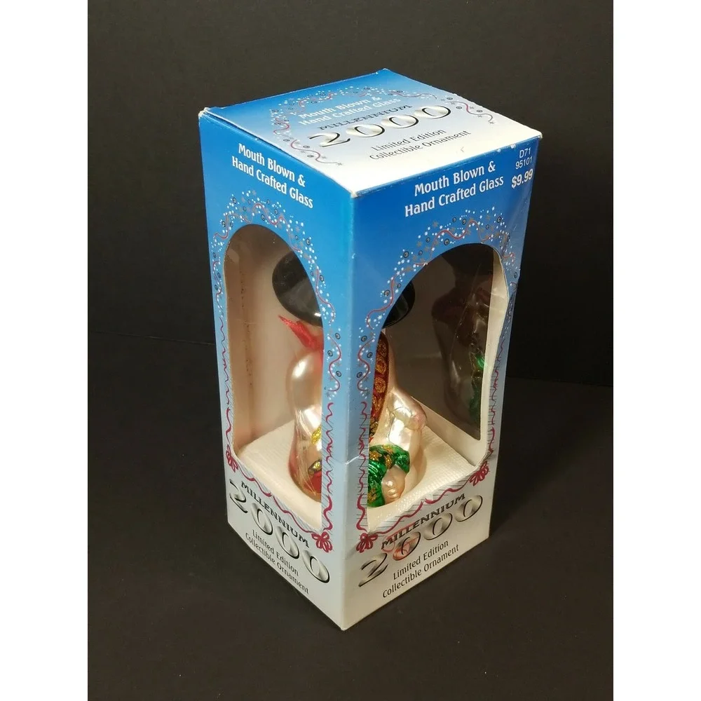 MILLENNIUM 2000 LIMITED EDITION Blown Glass Hand Crafted Christmas Ornament baby